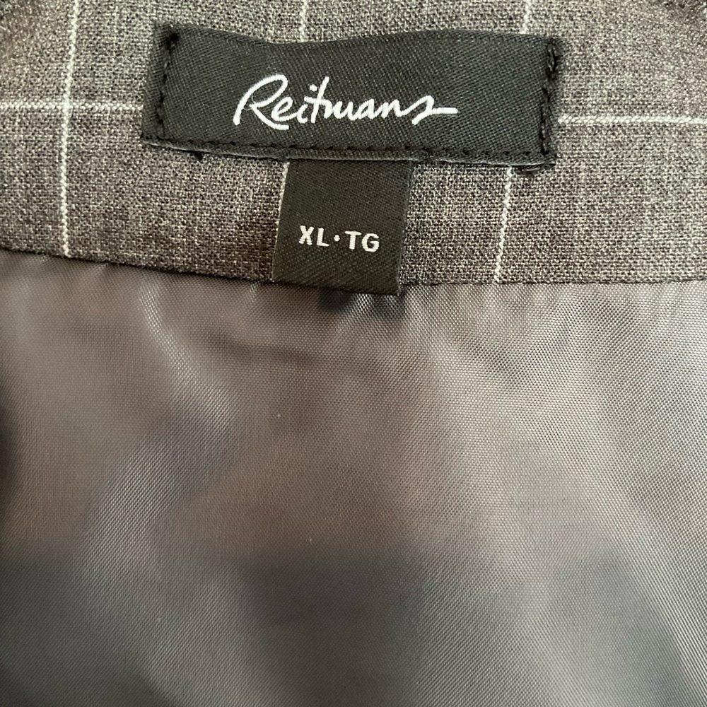 Reitmans Grid Plaid Longline Open Front Blazer Maxi Vest - Picture 2 of 6